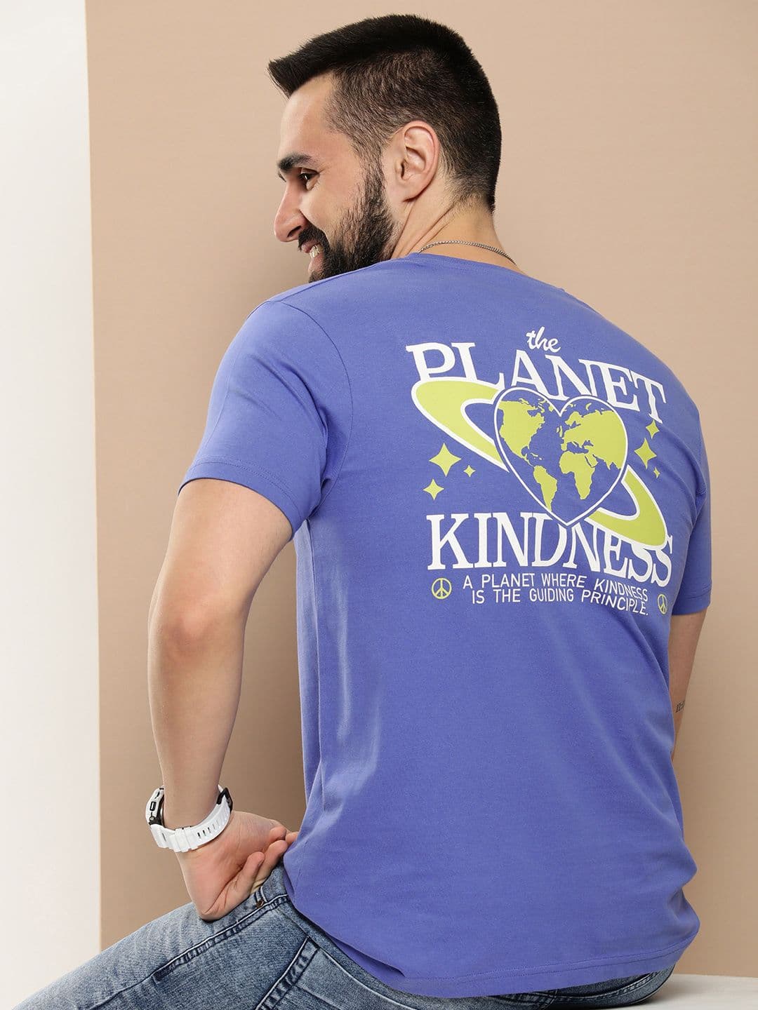 HERE&NOW Men Printed Pure Cotton T-shirt - view 1