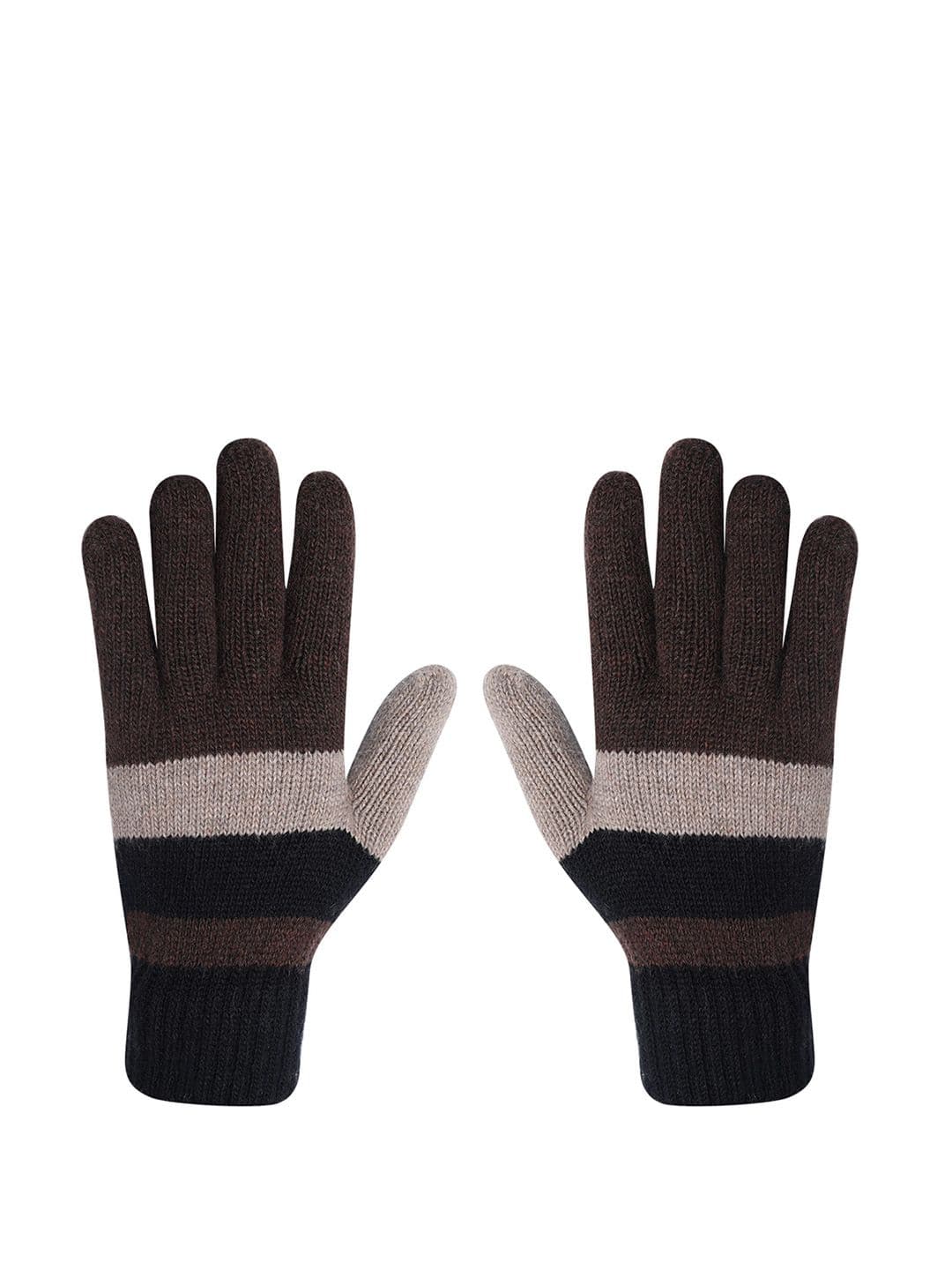 LOOM LEGACY Men Colourblocked Winter Acrylic Hand Gloves - view 1