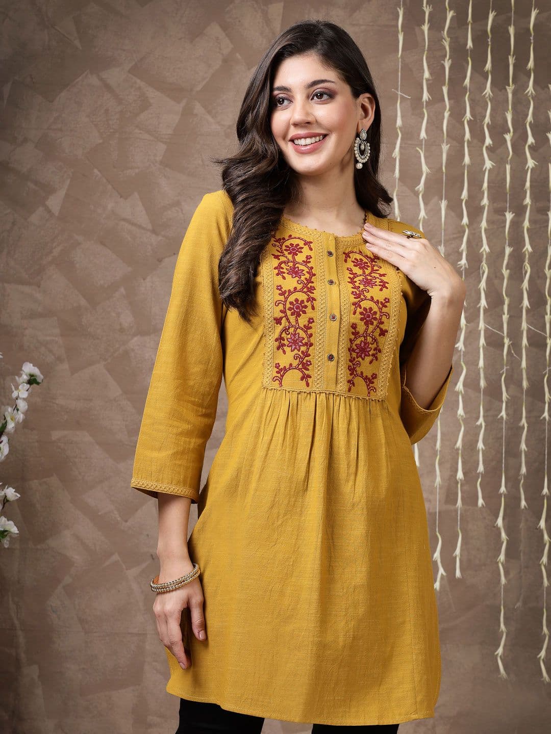 Nayam By Lakshita Embroidered Cotton Tunic - view 1
