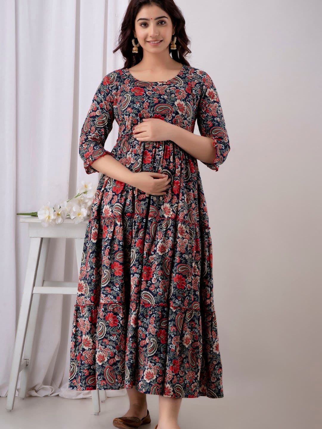 Henal Ethnic Motifs Printed Maternity Ethnic Dress - view 1