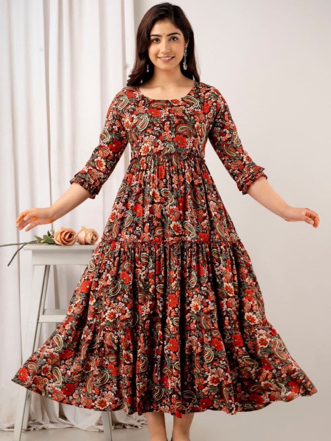 Henal Ethnic Motifs Printed Maternity Ethnic Dress - view 1