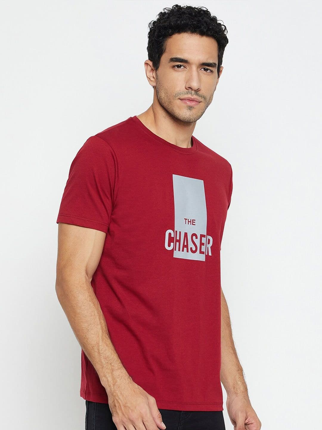Mast & Harbour Typography Printed Round Neck Casual Knitted Cotton T-shirt - view 1