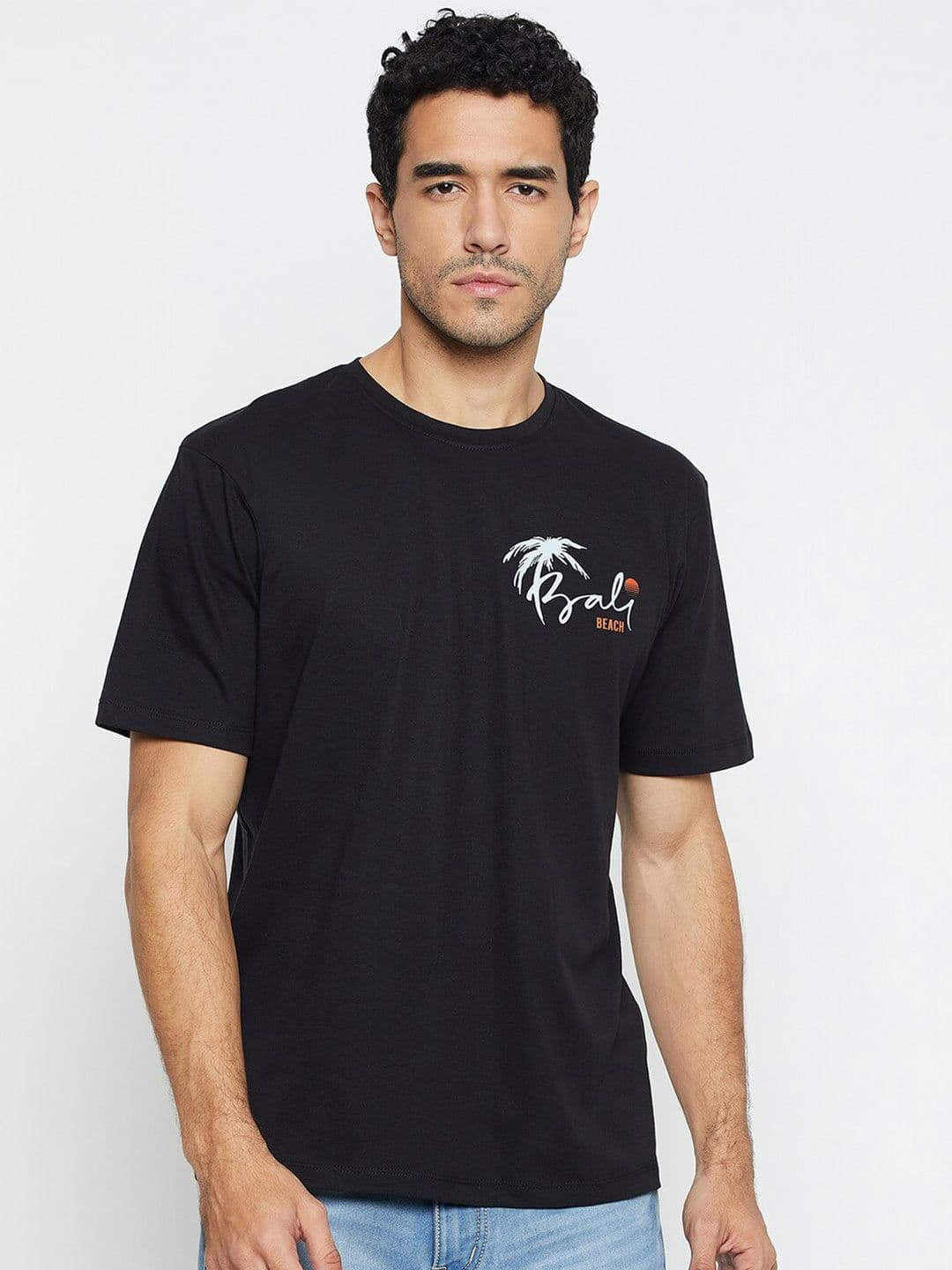 Mast & Harbour Round Neck Short Sleeves Cotton T-shirt - view 1