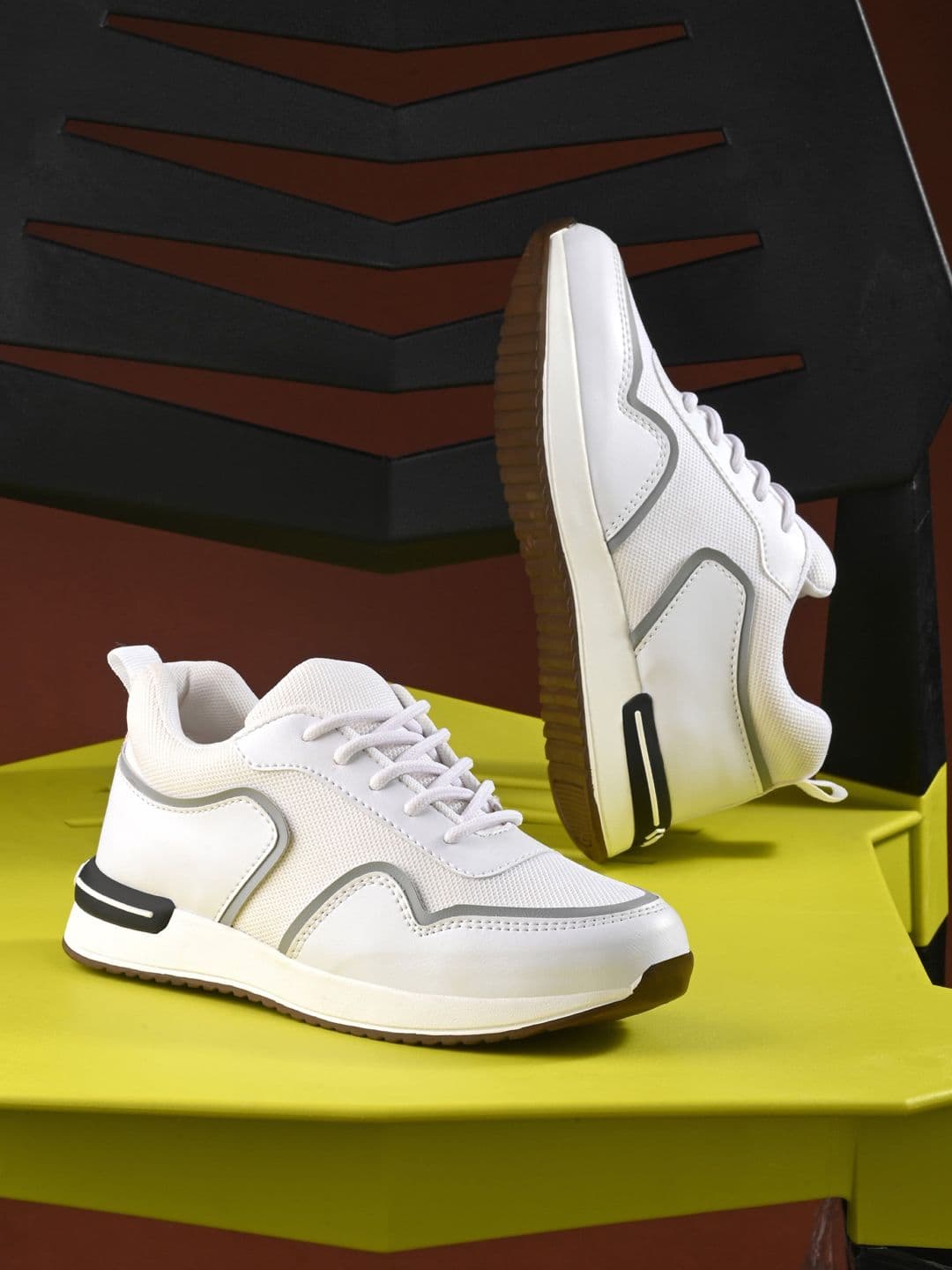 The Roadster Lifestyle Co. Women White Mesh Textured Lightweight Sneakers - view 1