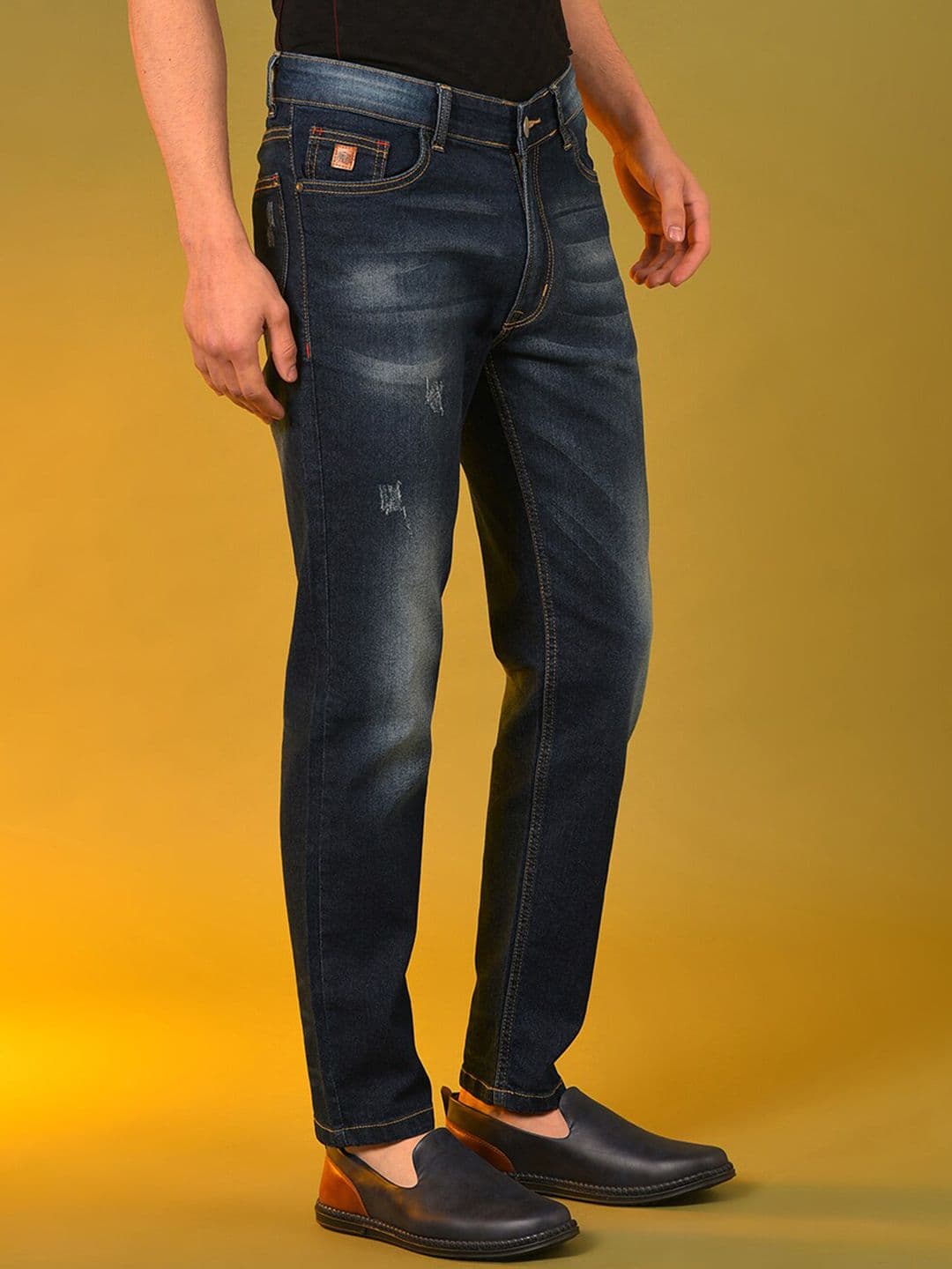 CAHOOT Campus Sutra Men Smart Slim Fit Low Distressed Heavy Fade Stretchable Jeans - view 1