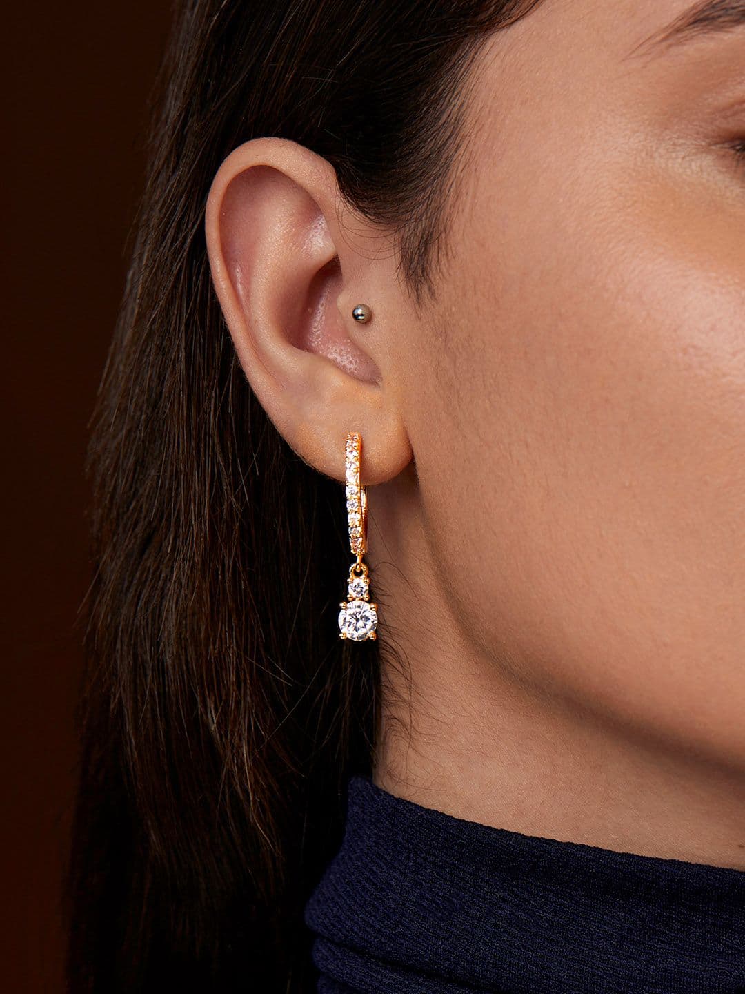 MINUTIAE Gold-Plated Geometric Drop Earrings - view 1
