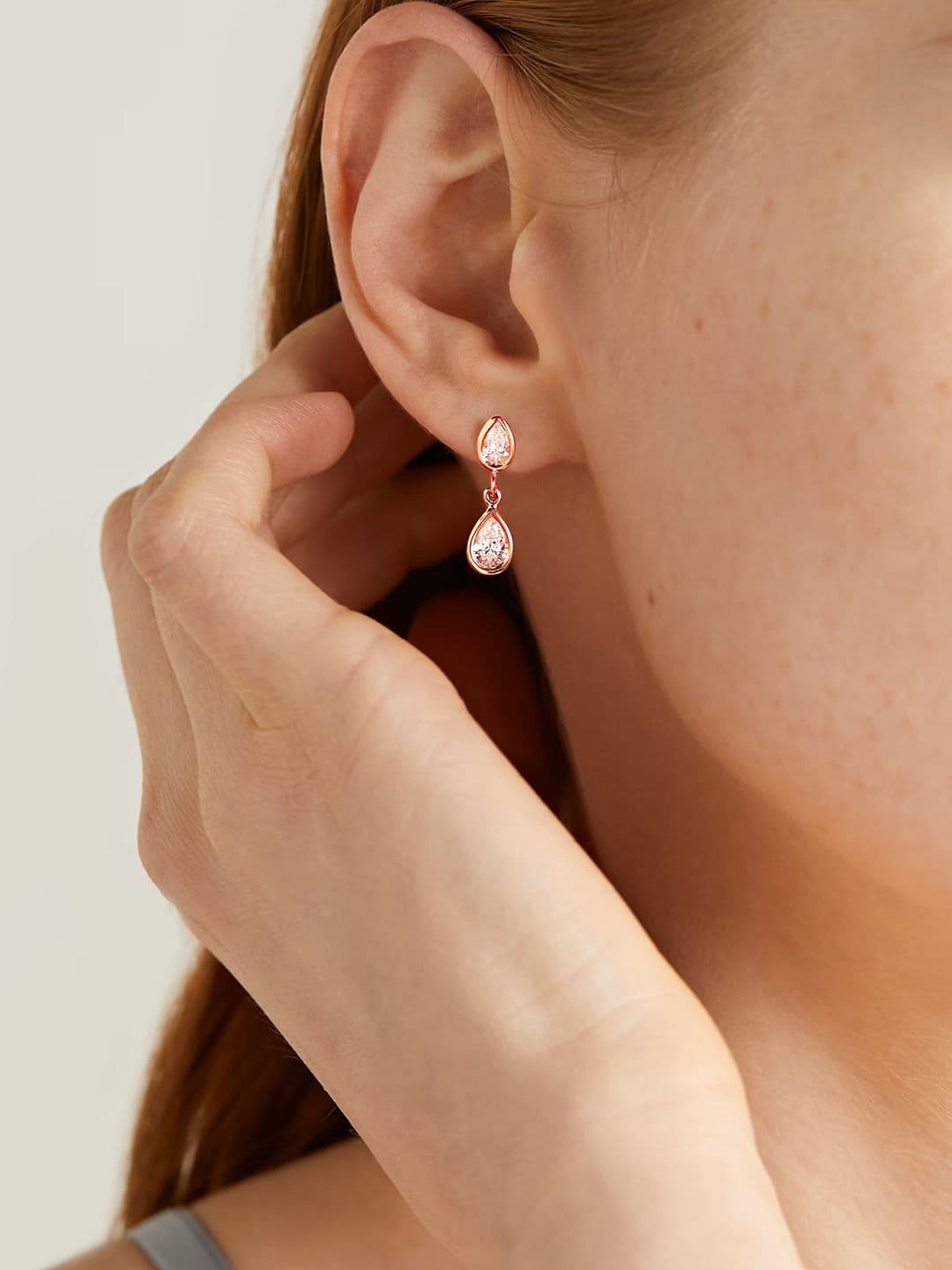 MINUTIAE Rose Gold Plated Drop Earrings - view 1
