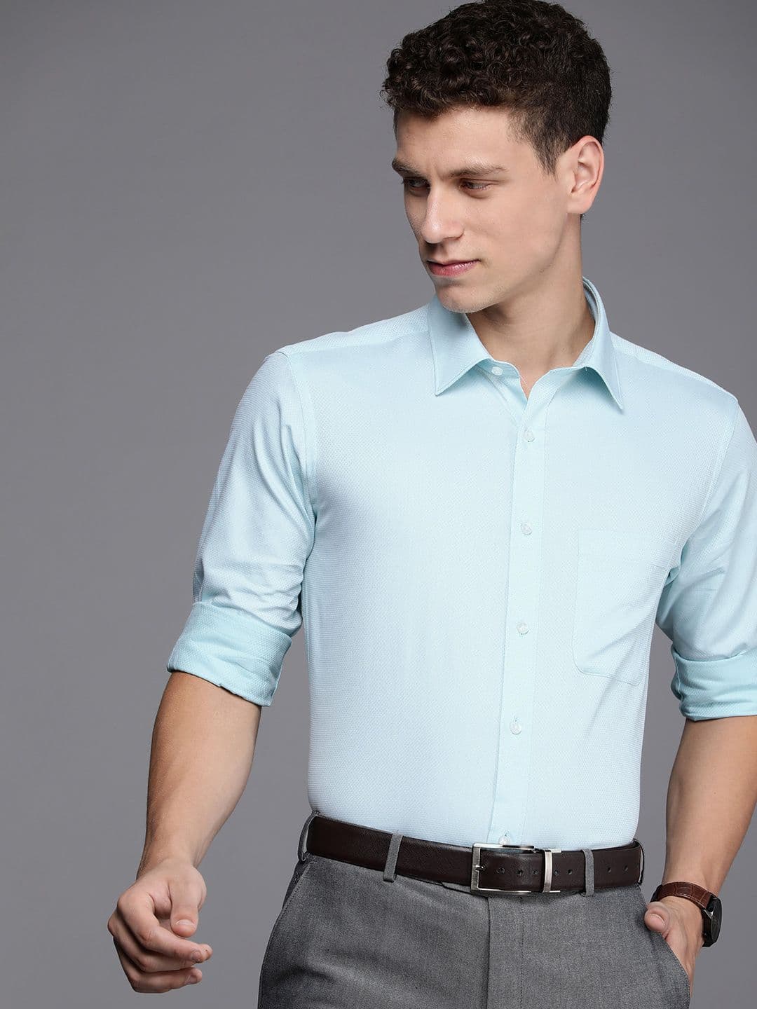 Raymond Slim Fit Opaque Pure Cotton Formal Shirt - view 1