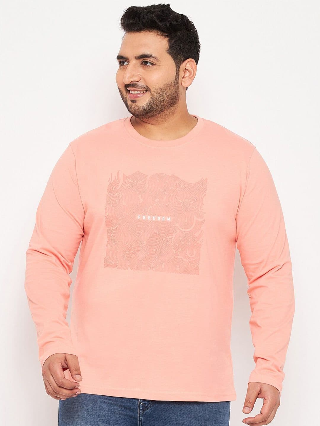 Club York Plus Size Typography Printed Cotton T-shirt - view 1