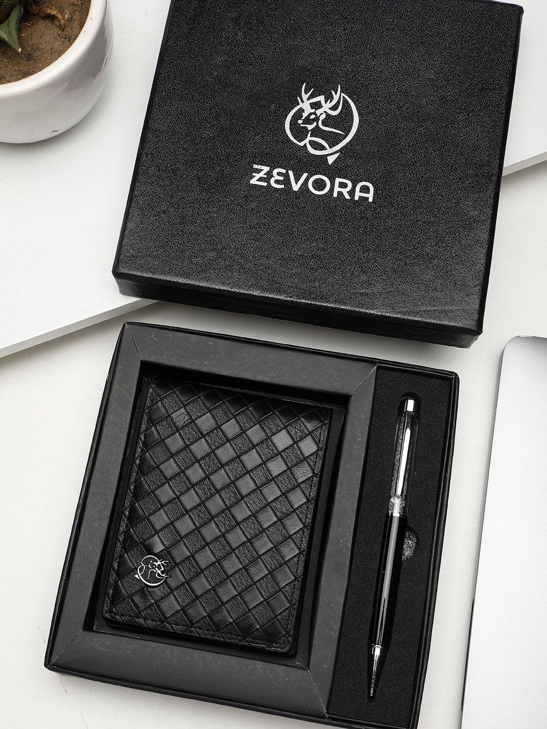 ZEVORA Men Pen & Wallet Leather Accessory Gift Set - view 1