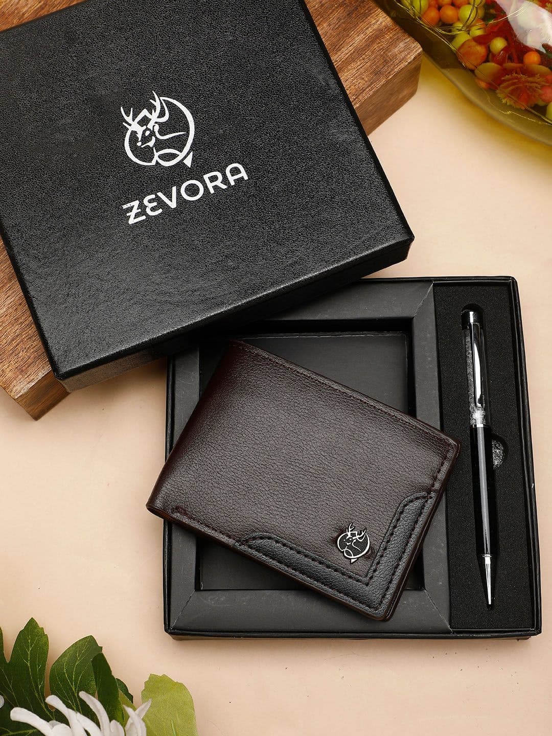 ZEVORA Men Pen & Wallet Leather Accessory Gift Set - view 1