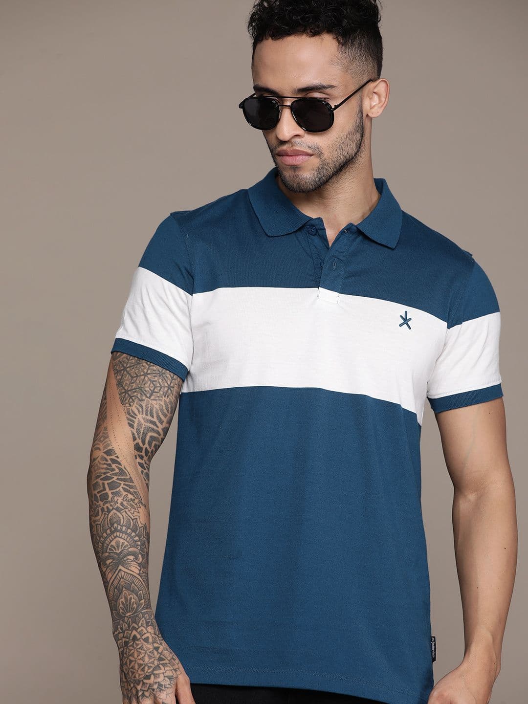 The Roadster Lifestyle Co. Striped Polo Collar T-shirt - view 1