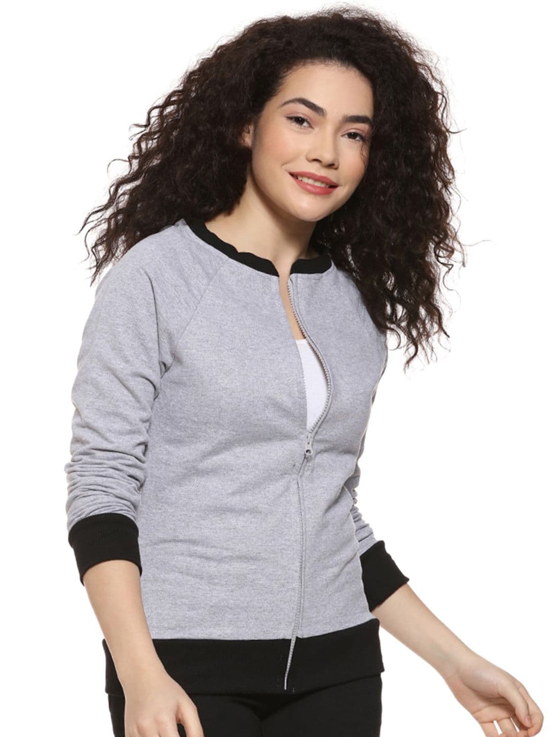 PINACOLADA Round Neck Front Open Cotton Sweatshirt - view 1