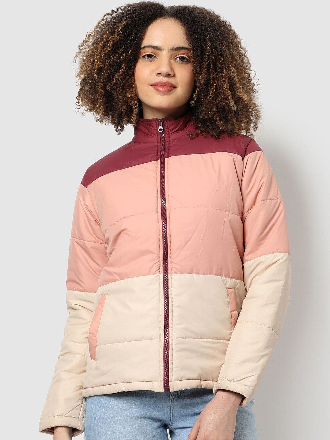 PINACOLADA Colourblocked Windcheater Puffer Jacket - view 1