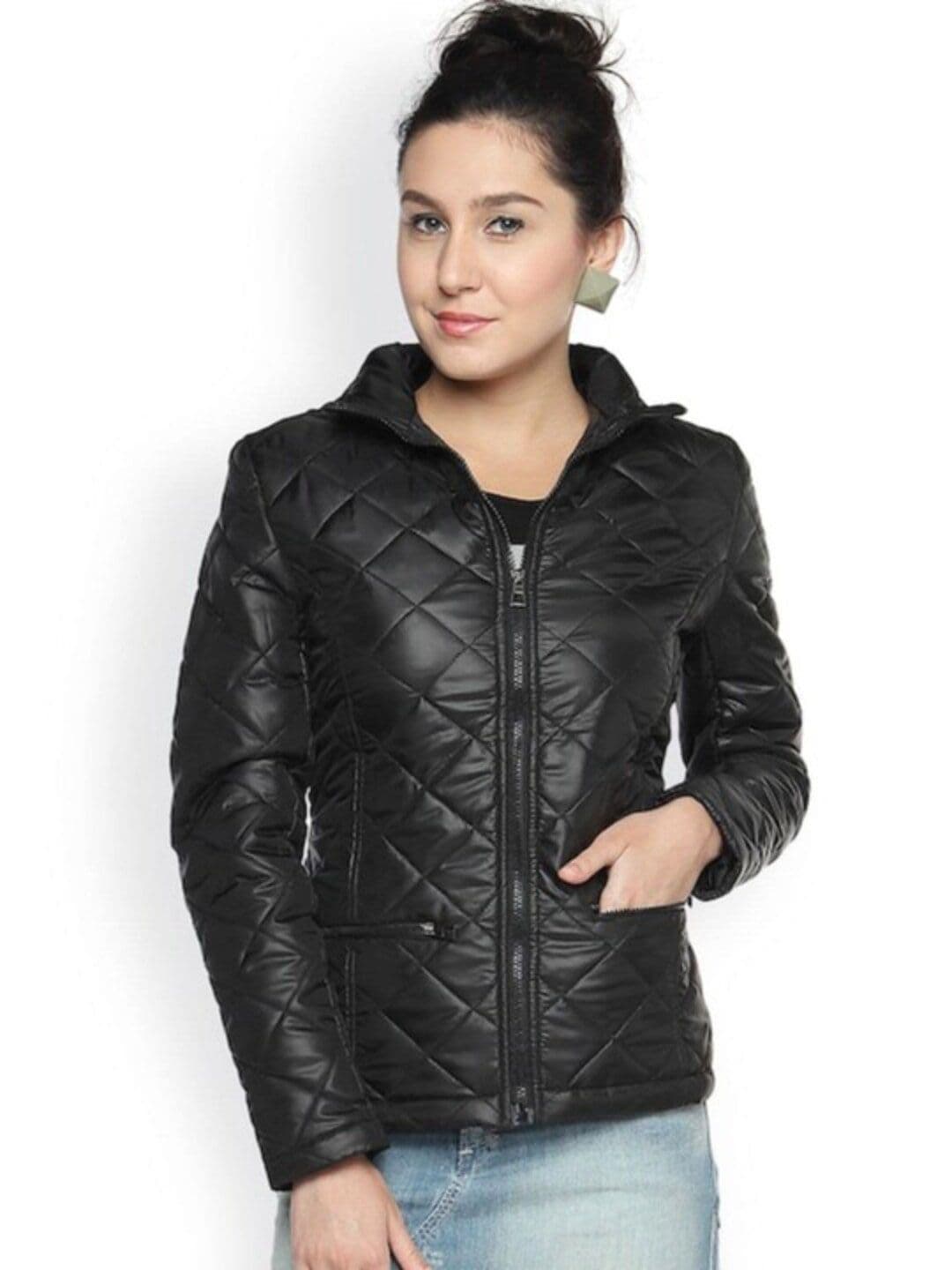 PINACOLADA Windcheater Spread Collar Crop Quilted Jacket - view 1