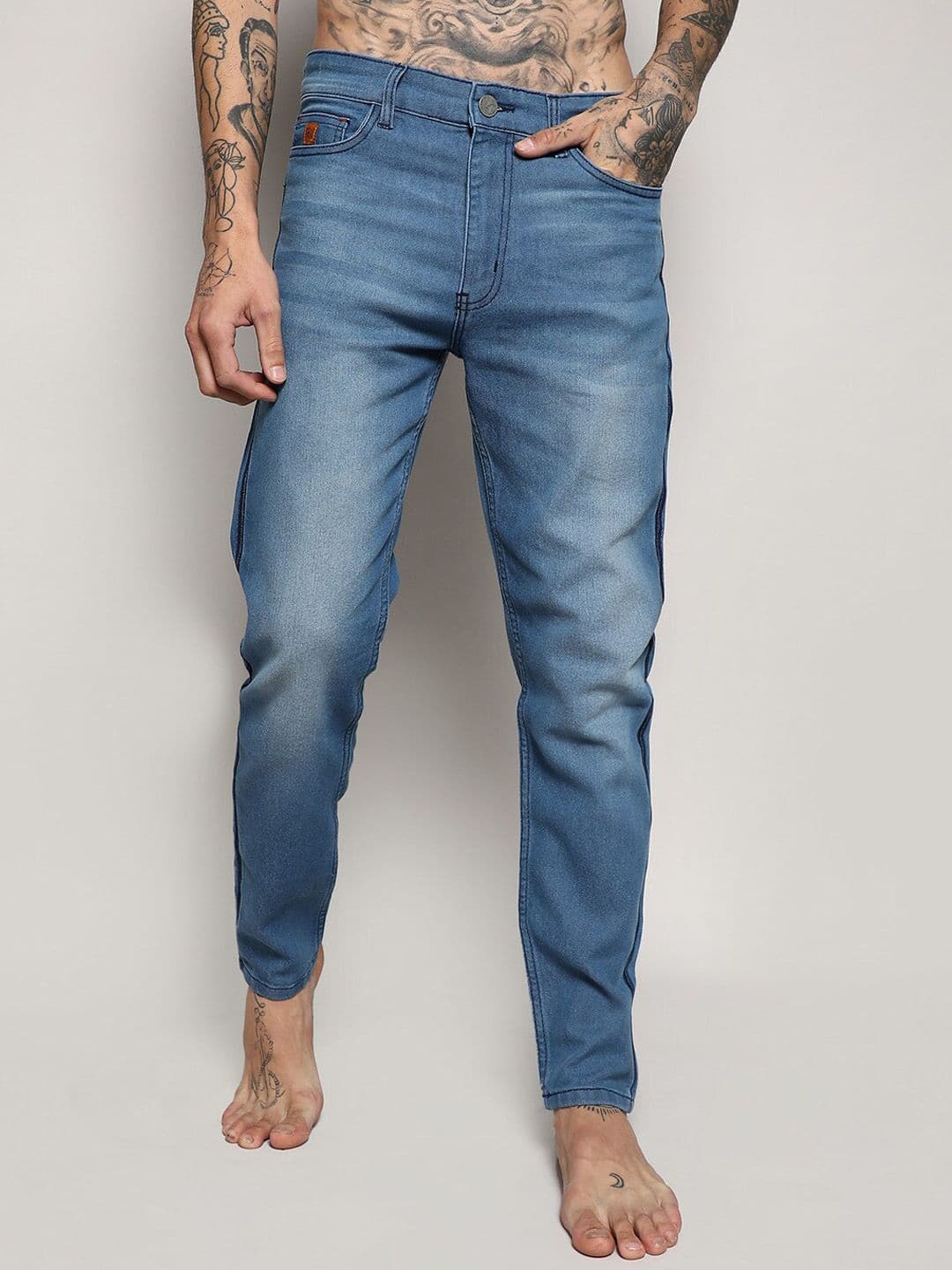 CAHOOT Campus Sutra Men Blue Smart Slim Fit Heavy Fade Stretchable Jeans - view 1