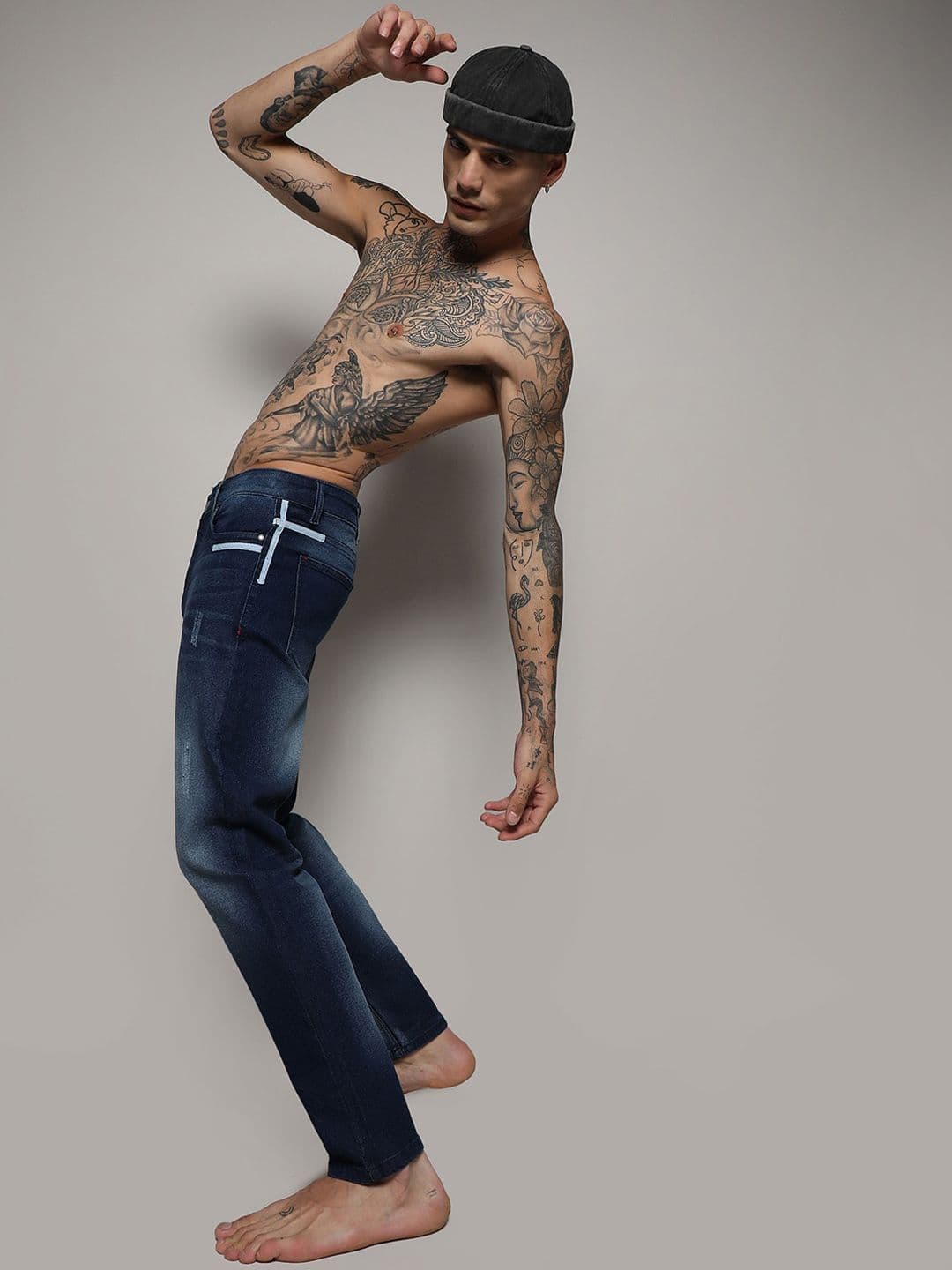 CAHOOT Men Smart Slim Fit Mildly Distressed Light Fade Jeans - view 1