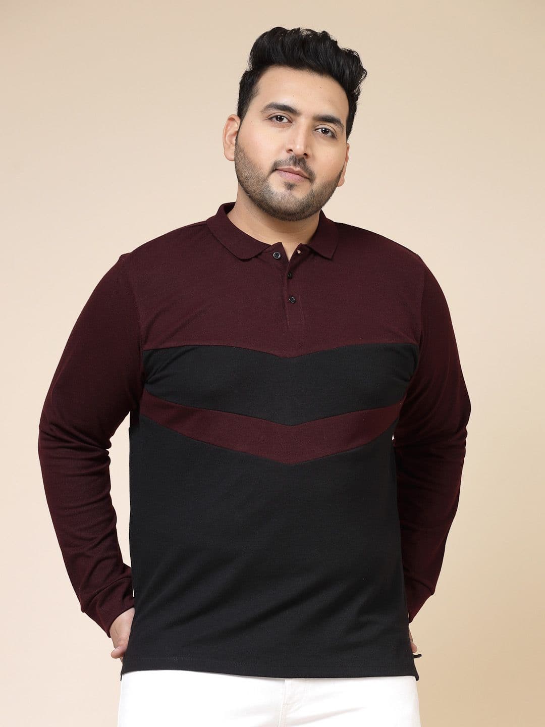 Rigo Striped Polo Collar Cotton T-shirt - view 1