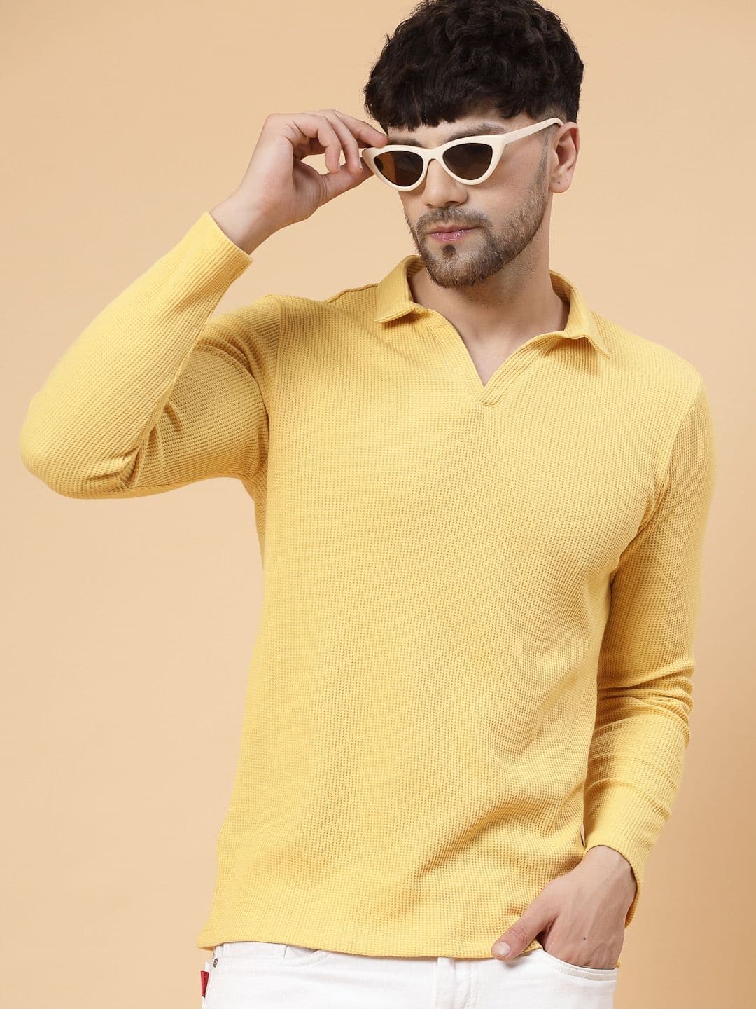 Rigo Polo Collar Long Sleeve Cotton T-shirt - view 1