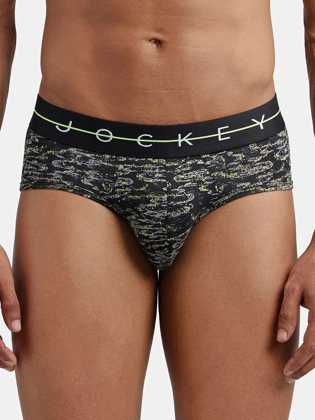 Jockey Super Combed Cotton Stretch Printed Brief with Ultrasoft Waistband-NY01 - view 1