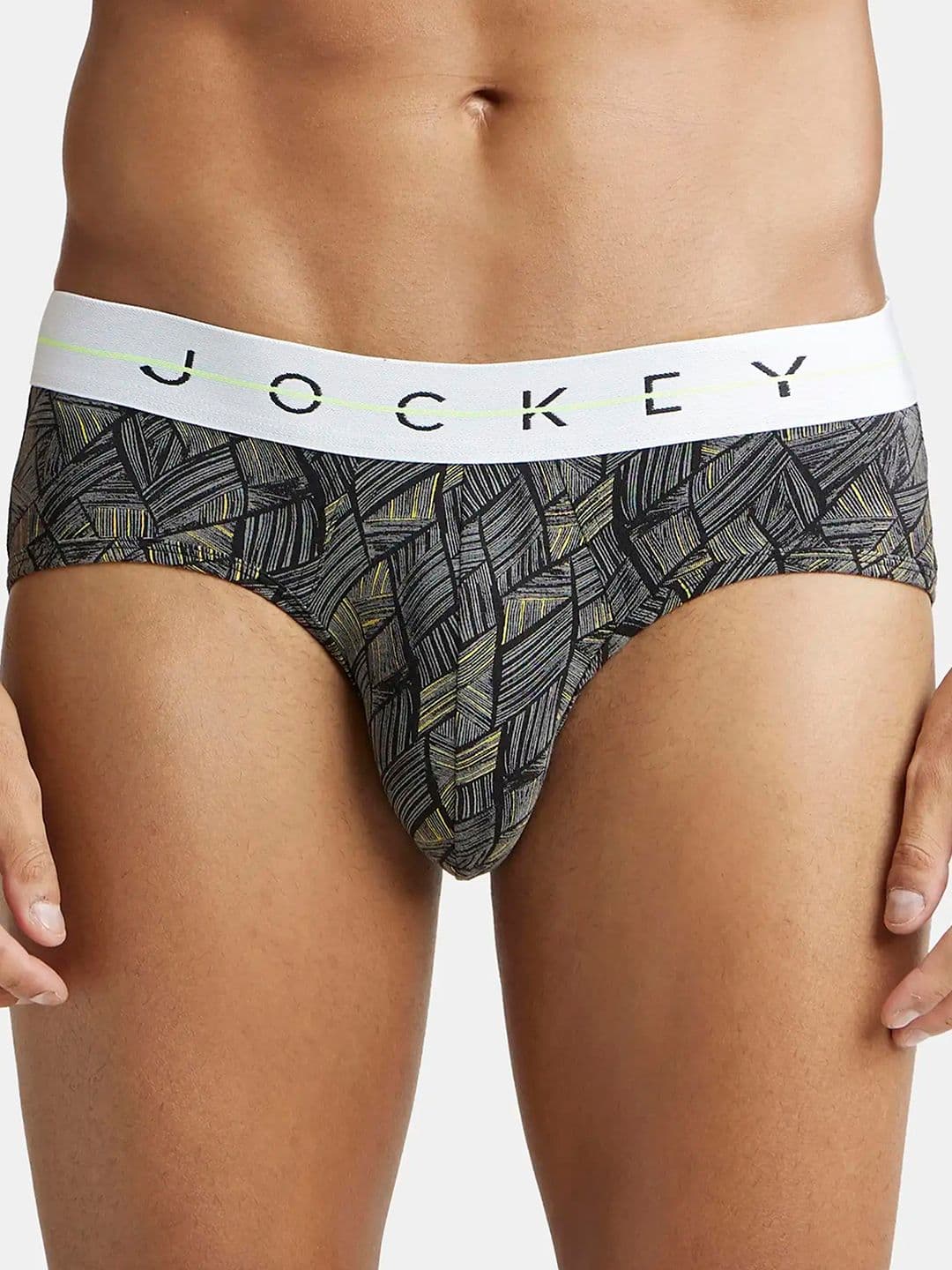 Jockey Super Combed Cotton Stretch Printed Brief with Ultrasoft Waistband-NY01 - view 1