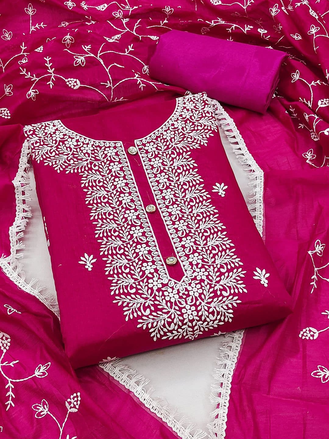 KALINI Embroidered Unstitched Dress Material - view 1