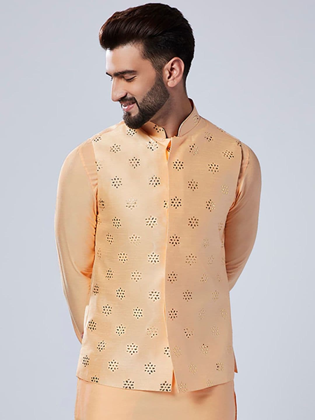 KISAH Embellished Mandarin Collar Nehru Jacket - view 1