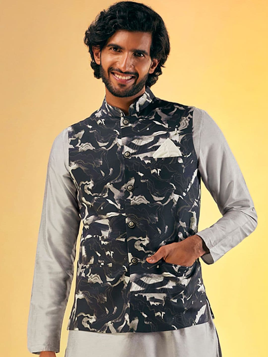 KISAH Printed Nehru Jackets - view 1