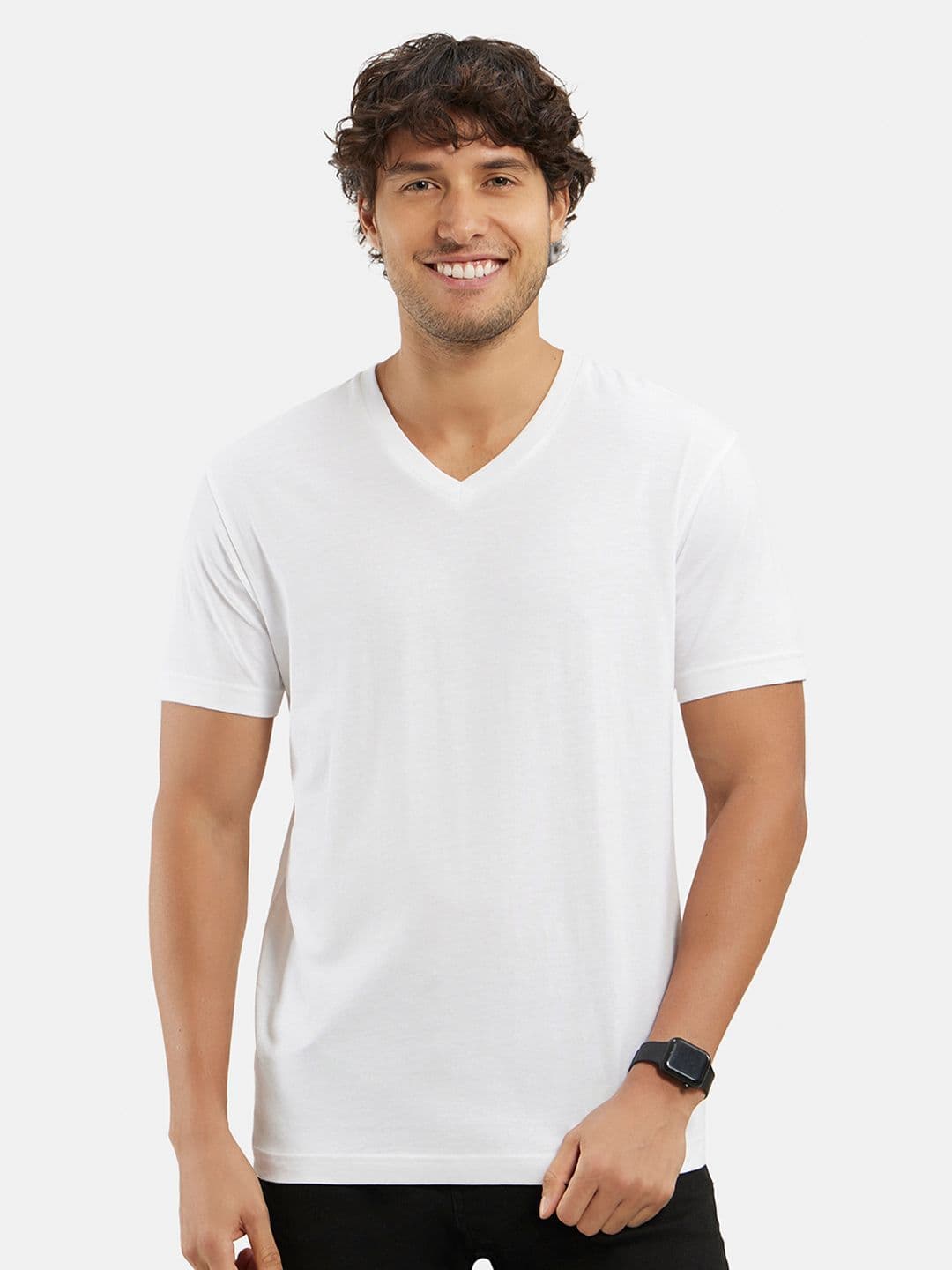 Jockey Super Combed Cotton Rich Solid V Neck Half Sleeve T-shirt -2726 - view 1