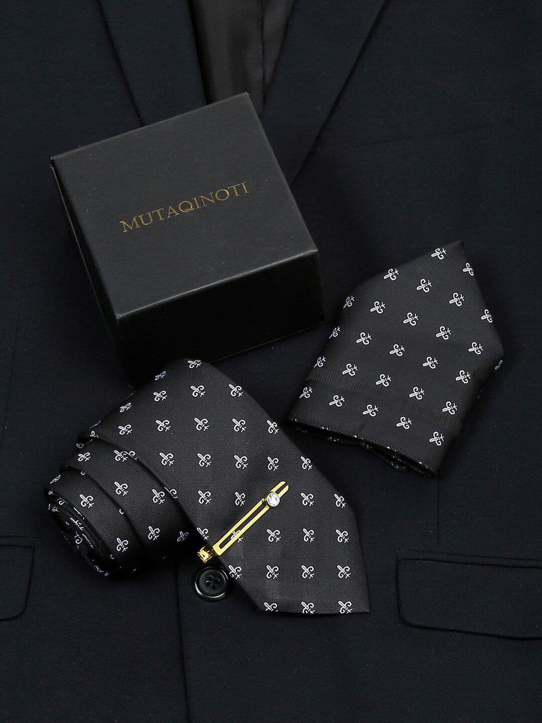 MUTAQINOTI Silk Necktie Accessory Gift Set - view 1