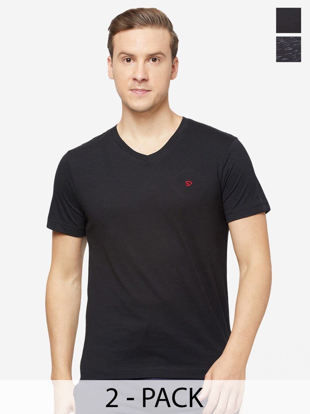 SPORTO Pack Of 2 V-Neck Regular Sports T-shirt - view 1
