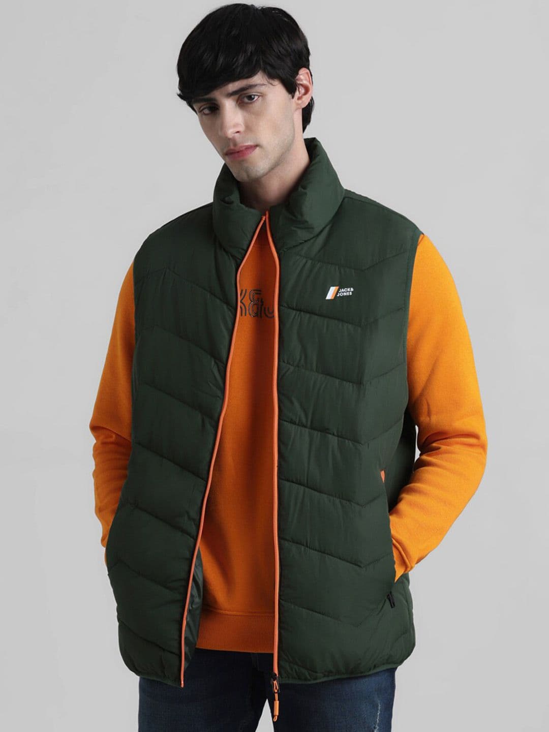 Jack & Jones Mock Collar Sleeveless Puffer Jacket - view 1