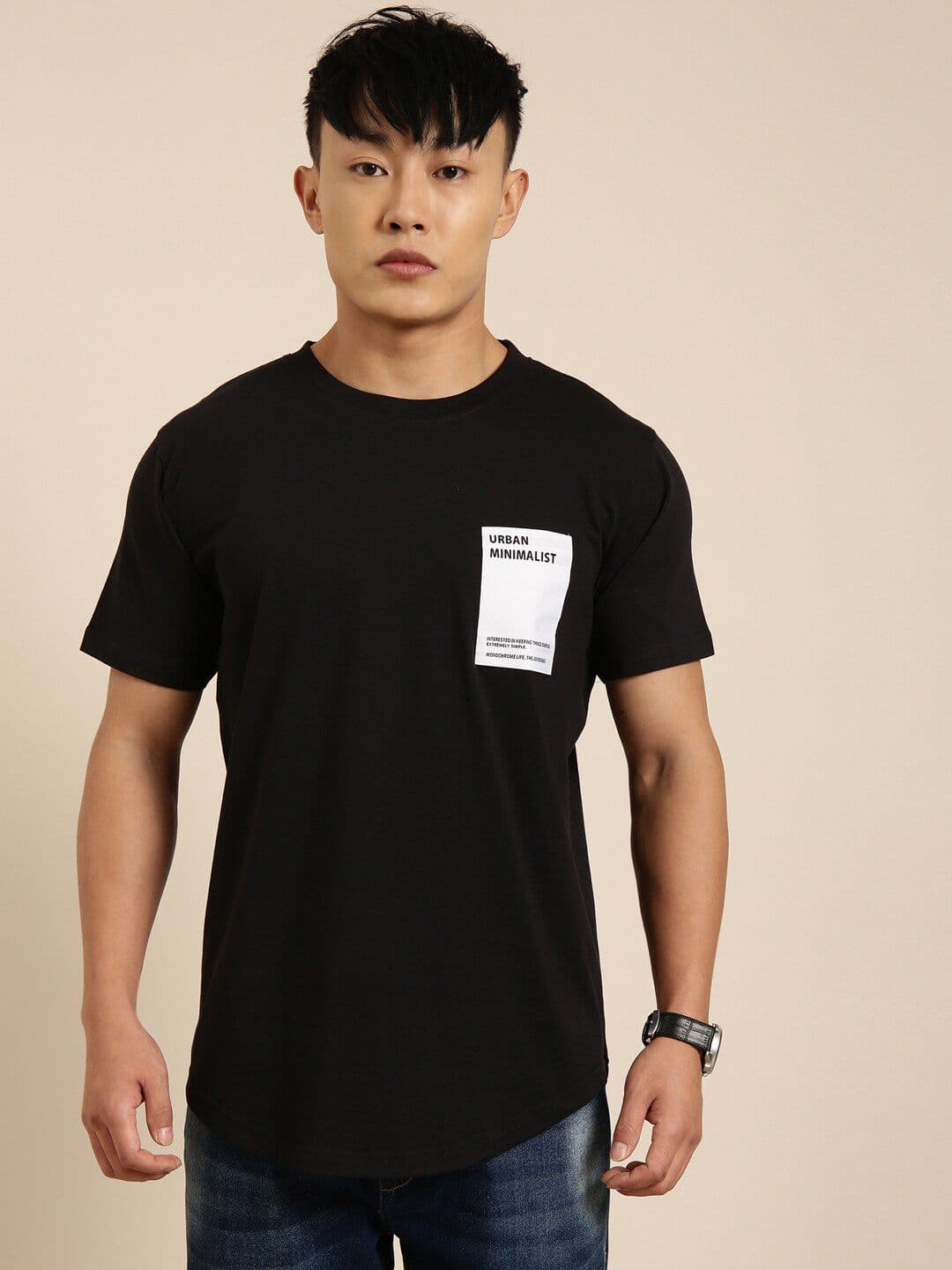 Joven Regular Fit Typography Printed Round Neck Pure Cotton T-shirt - view 1