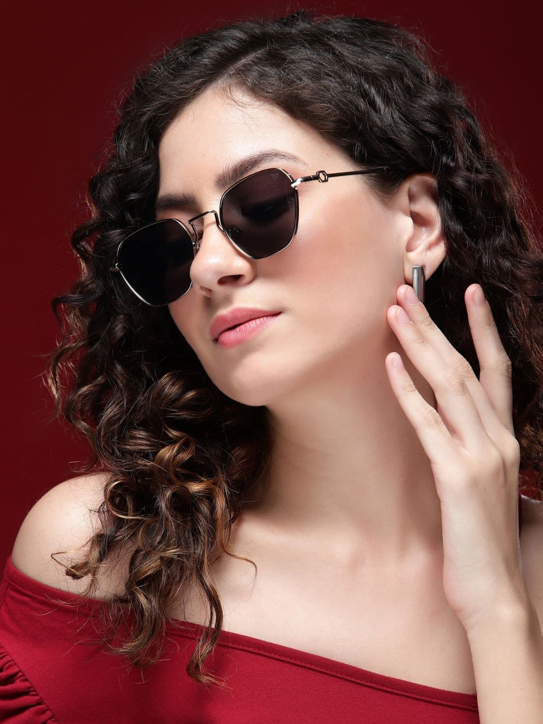 Voyage Women Square Sunglasses With UV Protected Lens-8926WMG2778 - view 1