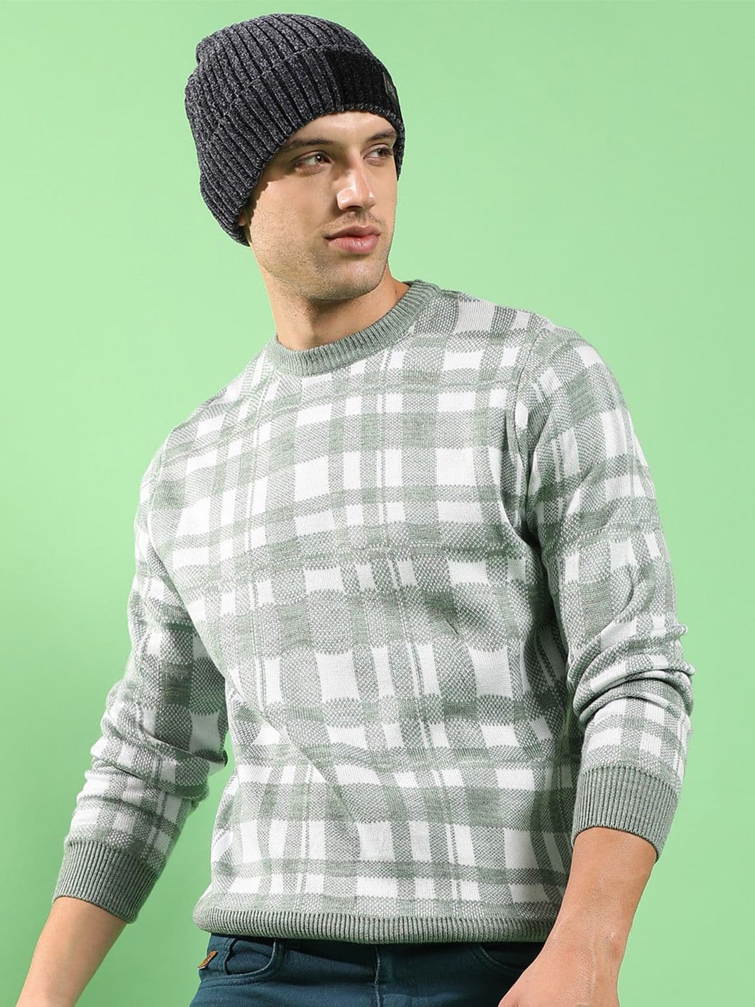 CAHOOT Campus Sutra Checked Woollen Pullover - view 1