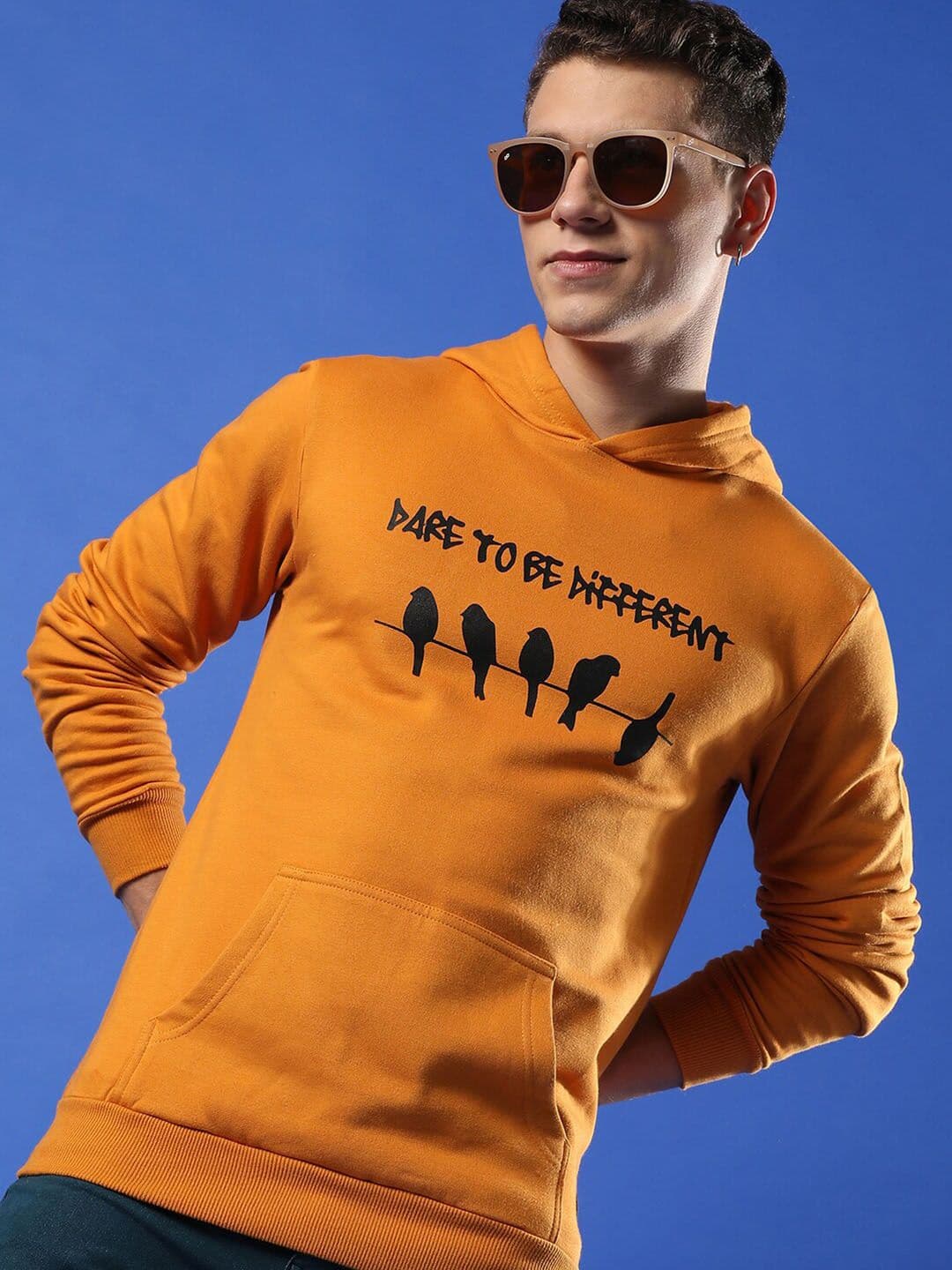 CAHOOT Typography Printed Hooded Cotton Pullover - view 1