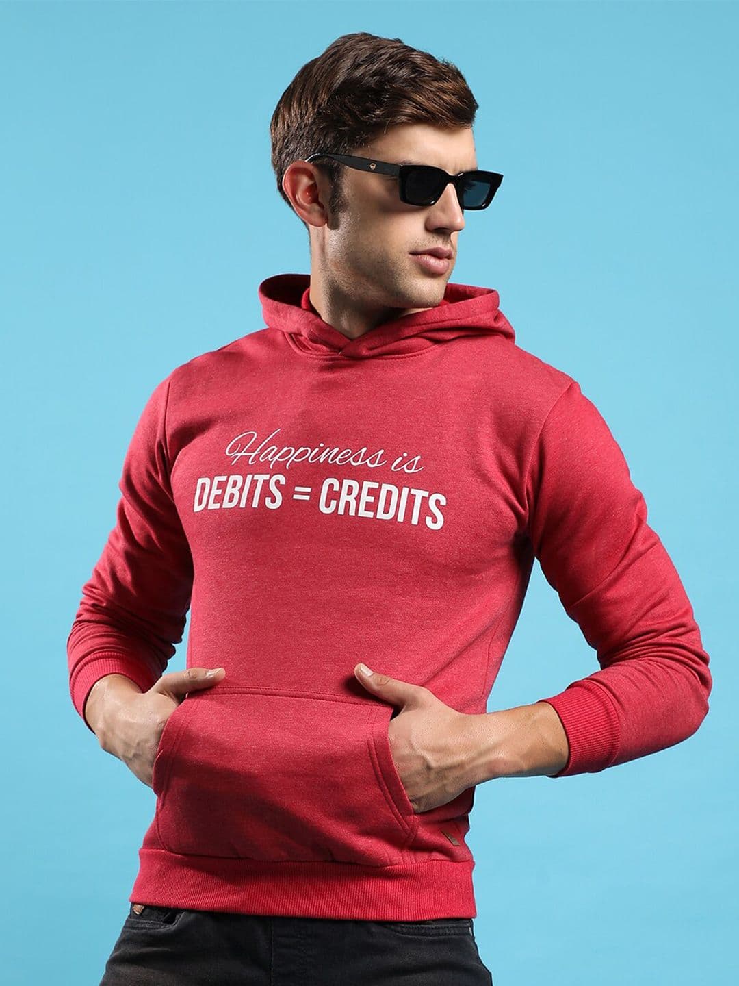 CAHOOT Typography Printed Hooded Cotton Pullover Sweatshirt - view 1