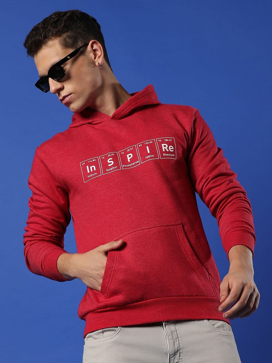 CAHOOT Typography Printed Hooded Cotton Pullover Sweatshirt - view 1