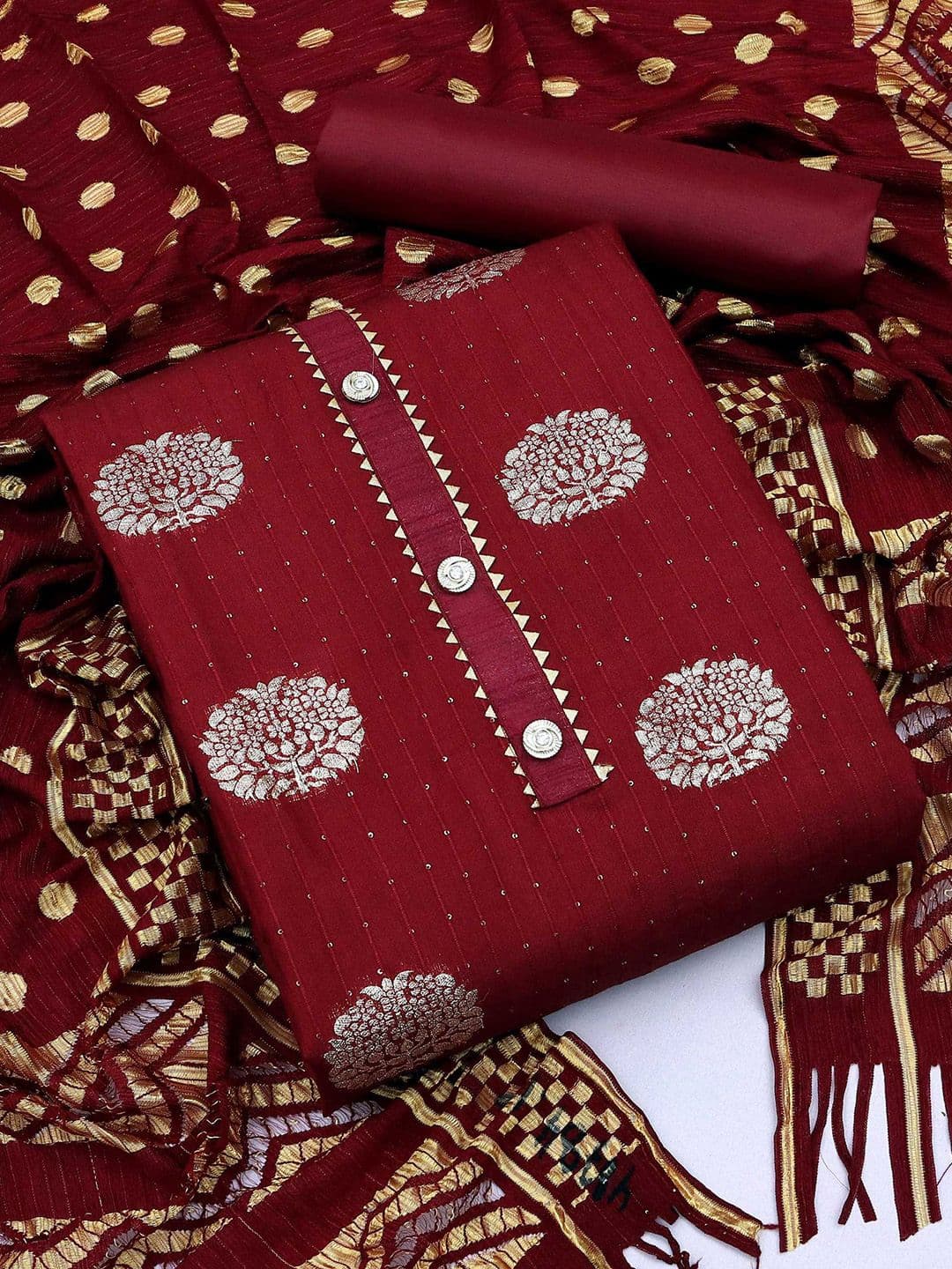 KALINI Ethnic Motifs Woven Design Unstitched Dress Material - view 1