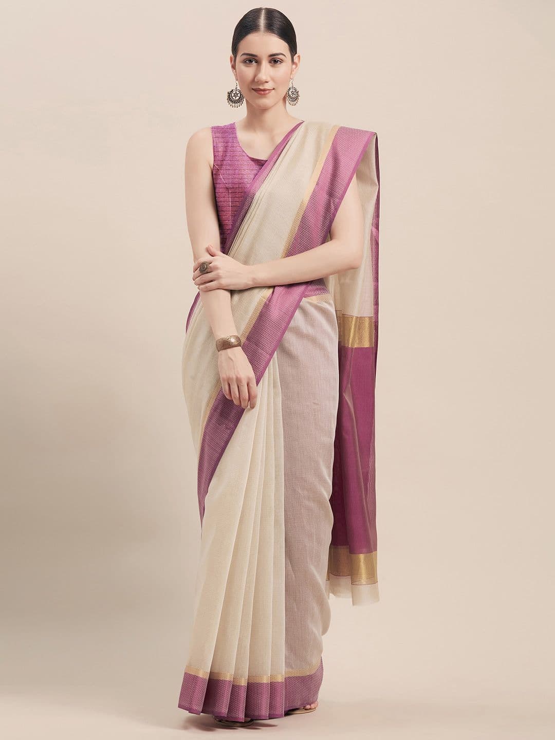 KALINI Zari Pure Cotton Saree - view 1