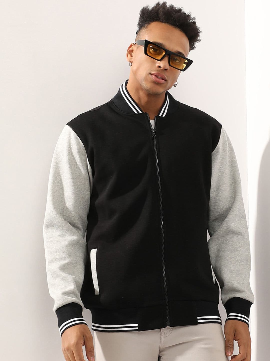CAHOOT Black Colourblocked Windcheater Varsity Jacket - view 1