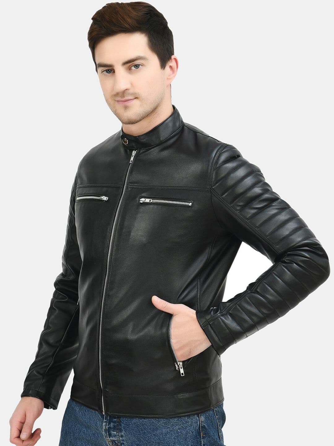 TBOJ Stand Collar Anti Odour Lightweight Biker Jacket - view 1