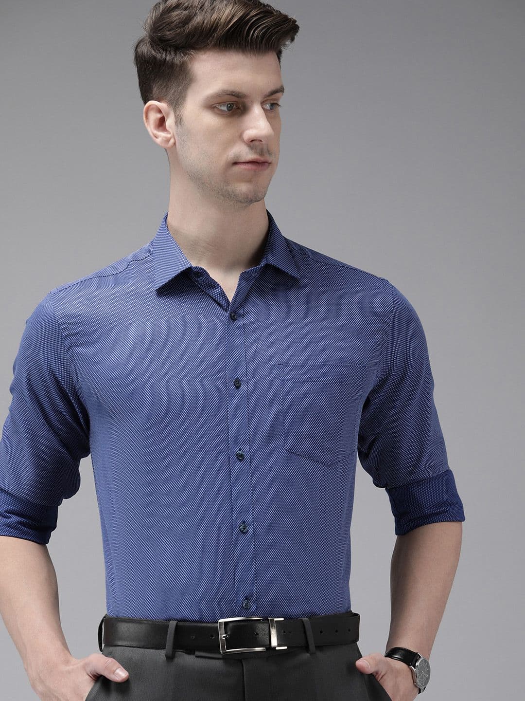 Park Avenue Self Design Slim Fit Textured Formal Shirt - view 1