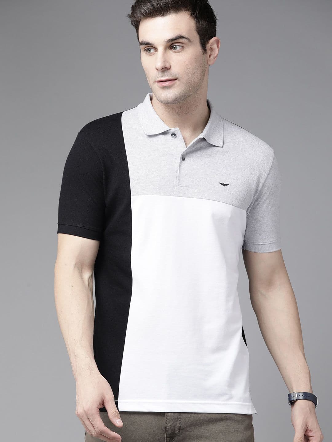 Park Avenue Colourblocked Polo Collar Slim Fit T-shirt - view 1