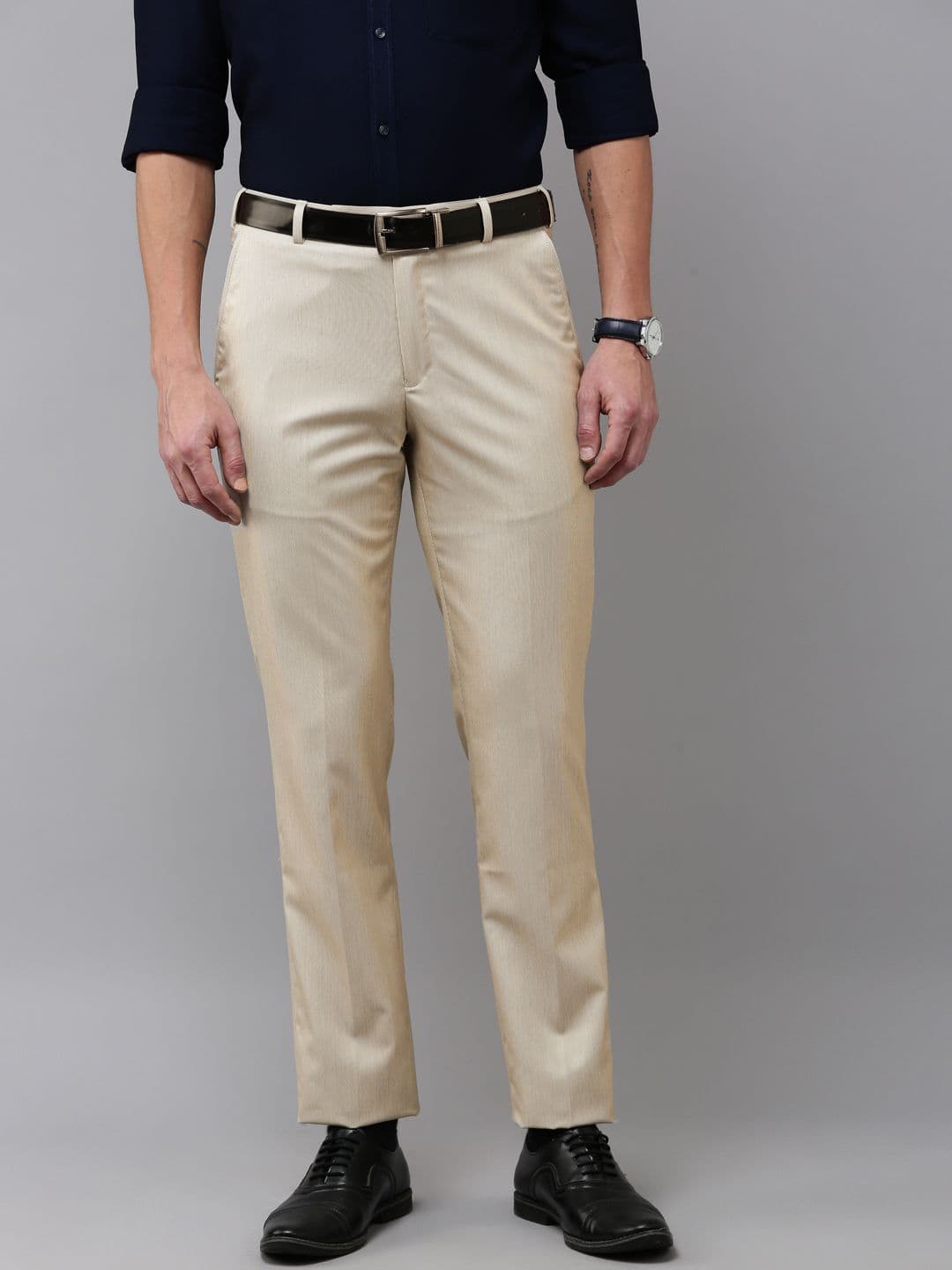 Park Avenue Men Striped Formal Trousers - view 1