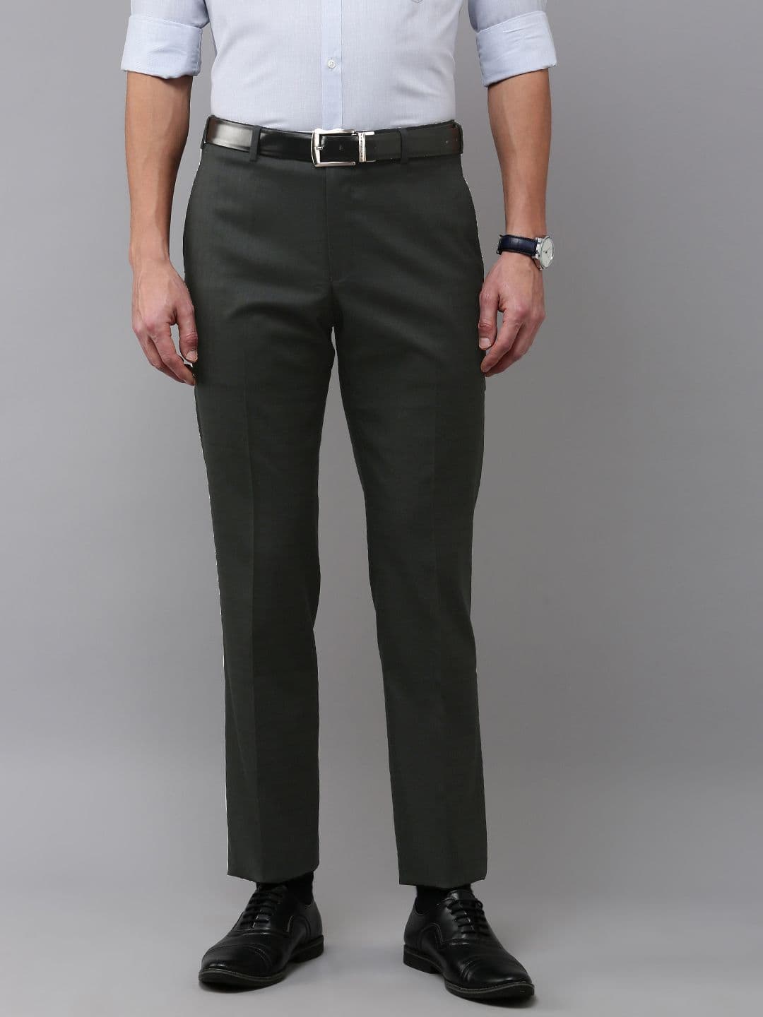 Park Avenue Men Solid Mid-Rise Formal Trousers - view 1