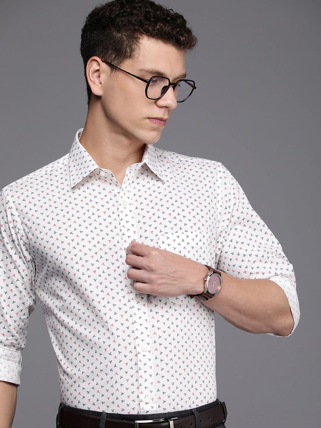 Raymond Pure Cotton Slim Fit Conversational Printed Formal Shirt - view 1