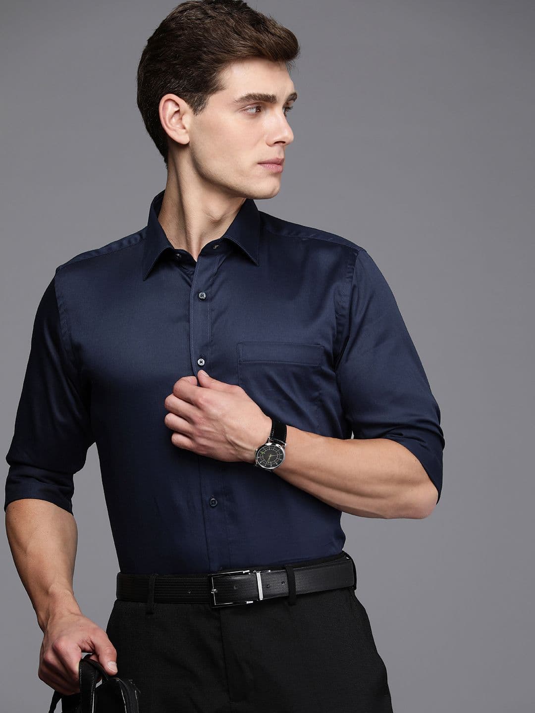 Raymond Pure Cotton Solid Slim Fit Formal Shirt - view 1