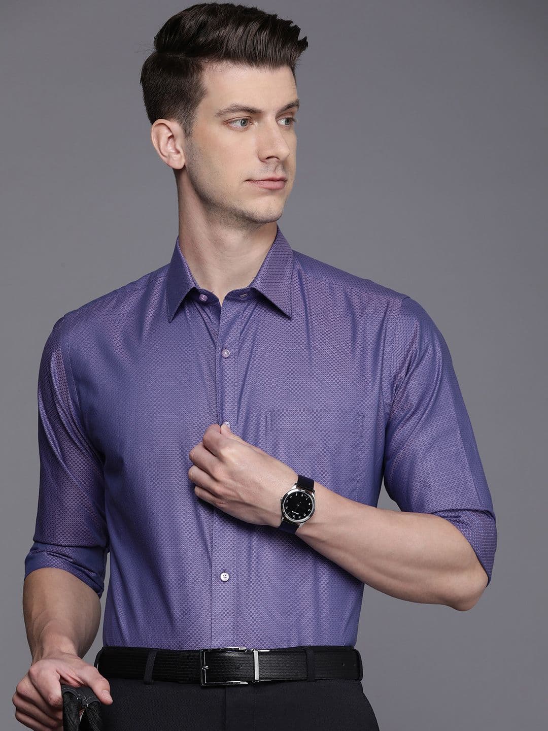 Raymond Textured Slim Fit Pure Cotton Formal Shirt - view 1