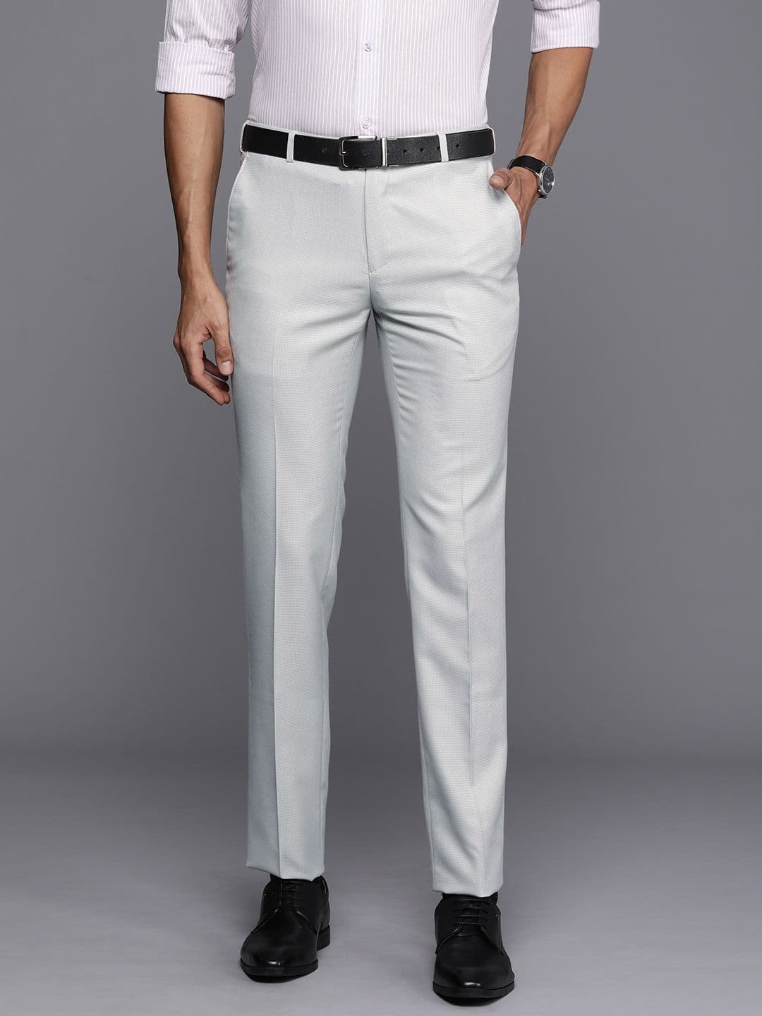 Raymond Men Textured Slim Fit Formal Trousers - view 1